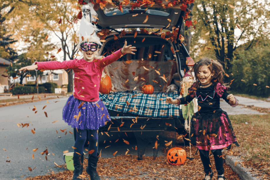 Halloween costumes and candy