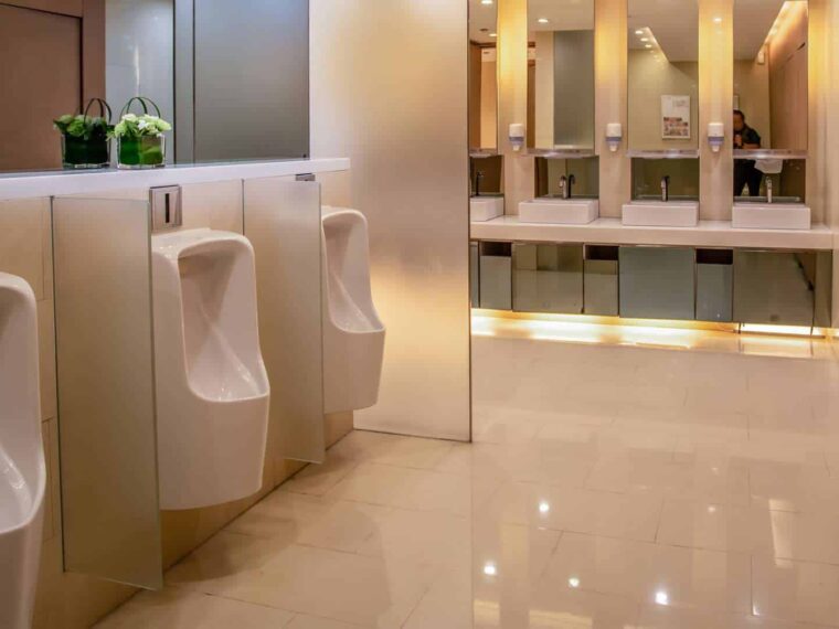 Sweep and wet mop floors hard surface floors